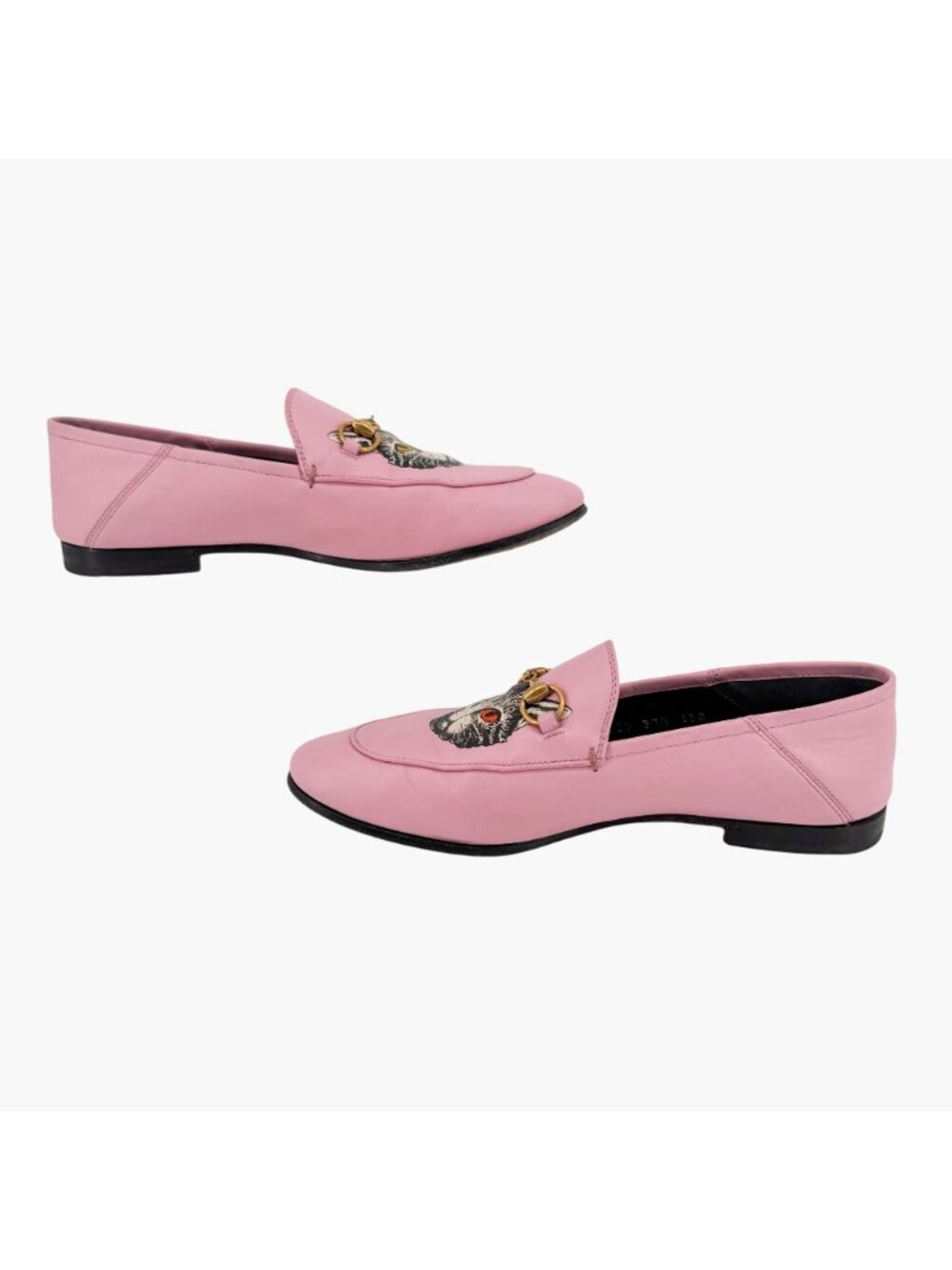 Gucci Mystic Cat Brixton Horsebit Loafers Pink Leather Size 37.5 US 7.5 Women's - Picture 9 of 15